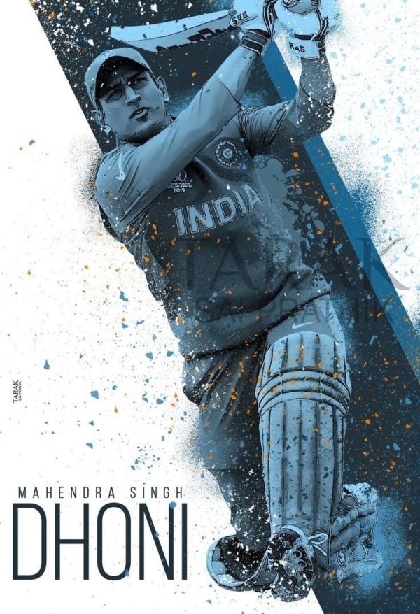 Dhoni Thala Mahi Cricket A4 Size Poster without frame..paper Glossy 300 gsm ..