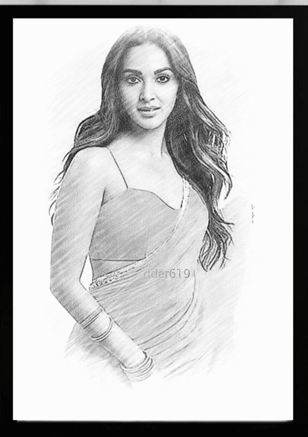 Customized Digital Sketch Photo Frame  size  (9.5 × 13 inch).
