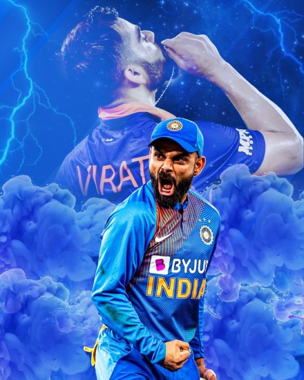 Virat Kohli Cricket A4 Size Poster without frame..paper Glossy 300 gsm ..