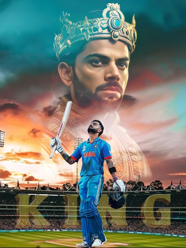 Virat king Kohli Cricket A4 Size Poster without frame..paper Glossy 300 gsm ..